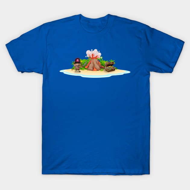 Pirate island and treasure T-Shirt by Paciana Peroni